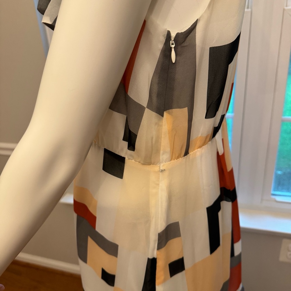 Basque Geometric Print Halter Midi Sundress - Picture 7 of 16